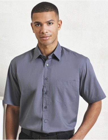 PRE-PR202-Mens Poplin Short Sleeve Shirt